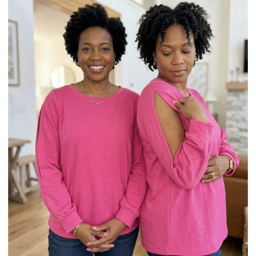 TIME AND TRU PINK SWEATSHIRT LONG SLEEVE CREW NECK PULLOVER size XL